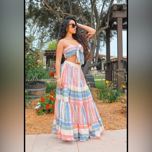 Colorful Striped Two-Piece Set - Picture 7 of 7